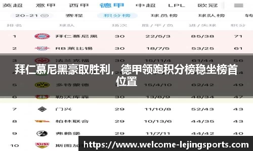 拜仁慕尼黑豪取胜利，德甲领跑积分榜稳坐榜首位置